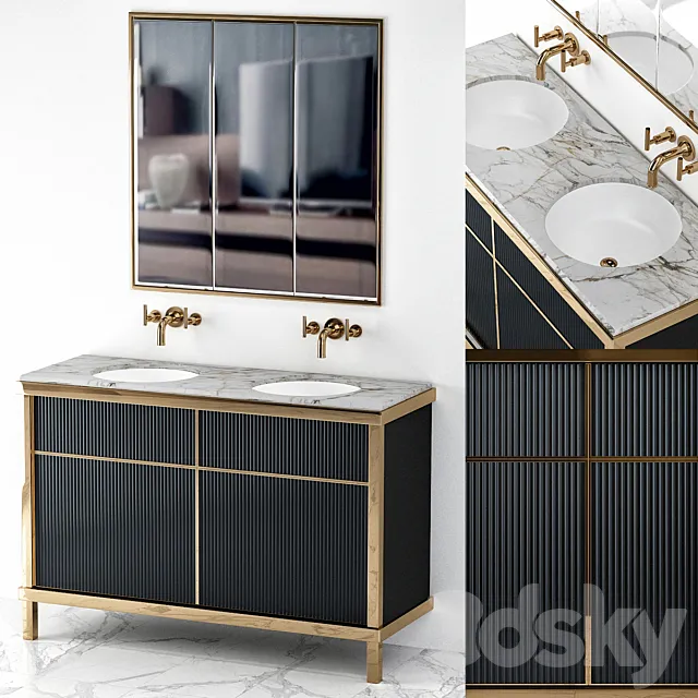 Art Deco Modern Bathroom 3DS Max Model