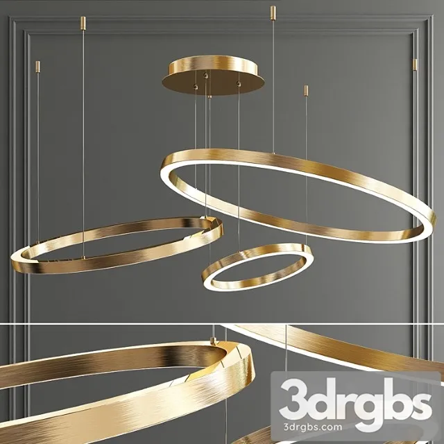 Art deco ring hoops led chandelier 3dsmax Download