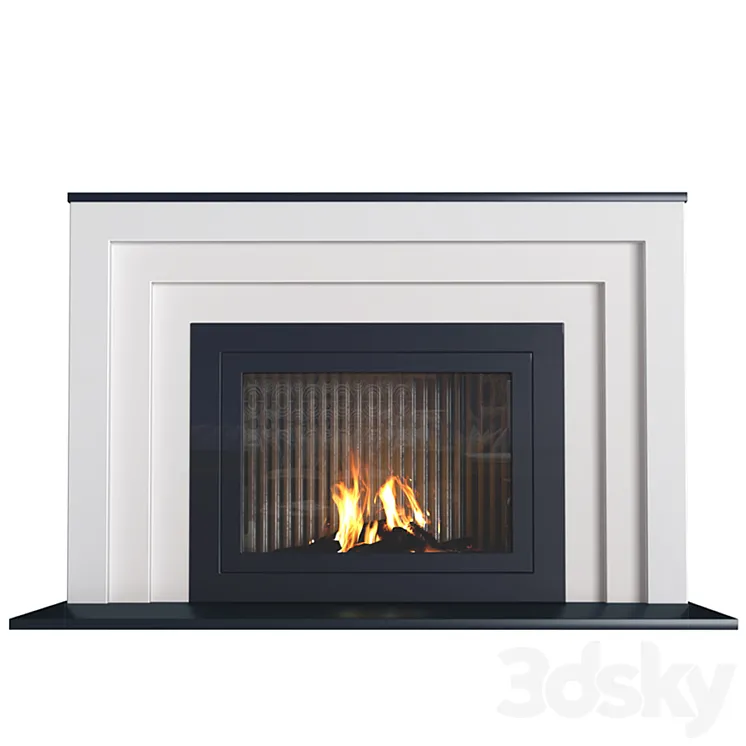 Art Deco style fireplace. Fireplace modern ArtDeco 3DS Max