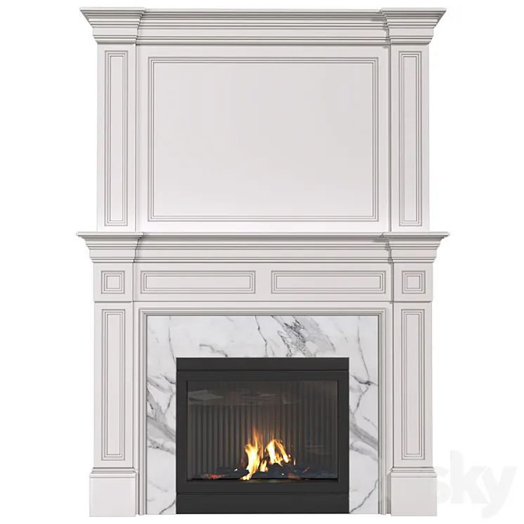 Art Deco style fireplace. Fireplace modern.?lassic fireplace 3DS Max