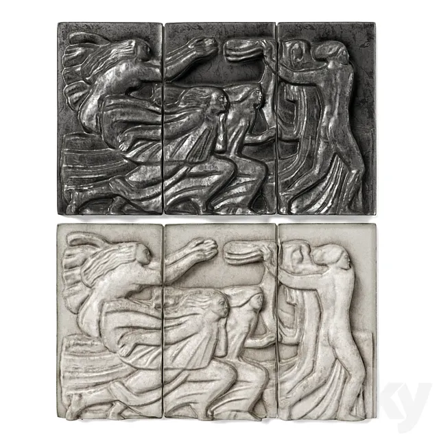 Art Deco wall panels 3ds Max