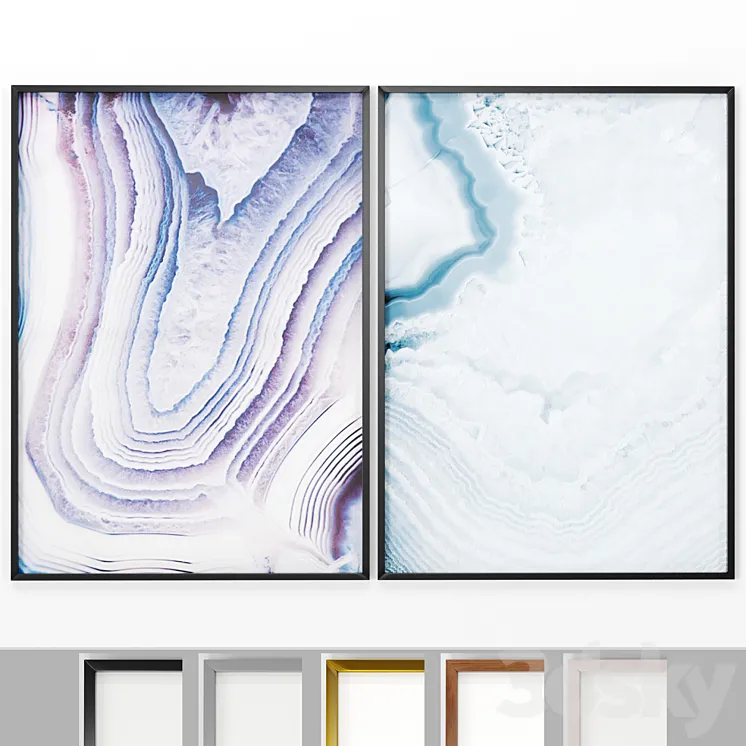 Art Frames 85- 2 Canvas Painting 3DS Max