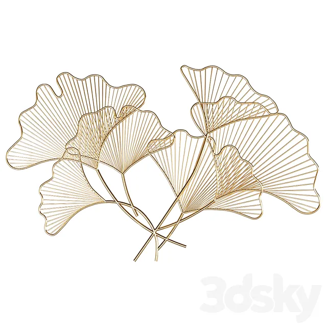 art. GM12080 WALL DECOR GINKGO METAL 3DS Max Model