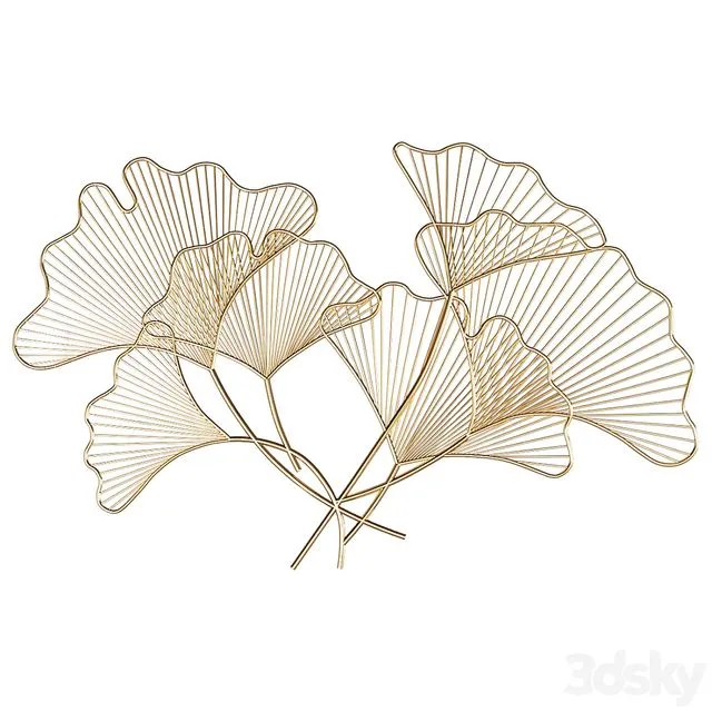 art. GM12080 WALL DECOR GINKGO METAL 3dsMax Model
