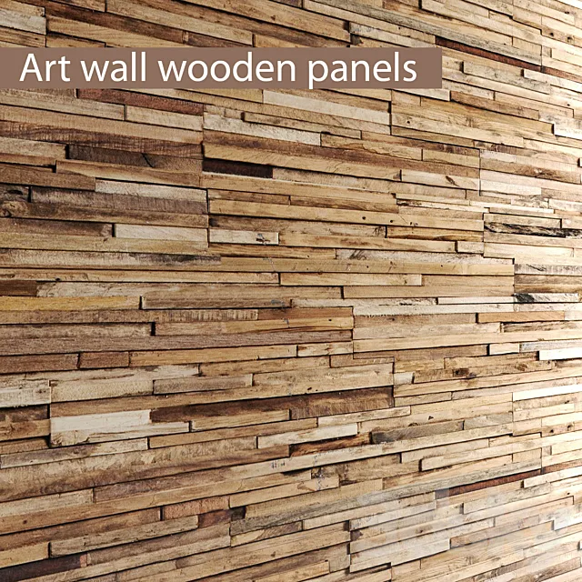 ART wall of boards. panel from boards. wooden decor. boards. wooden wall. panel. slats 3DSMax File