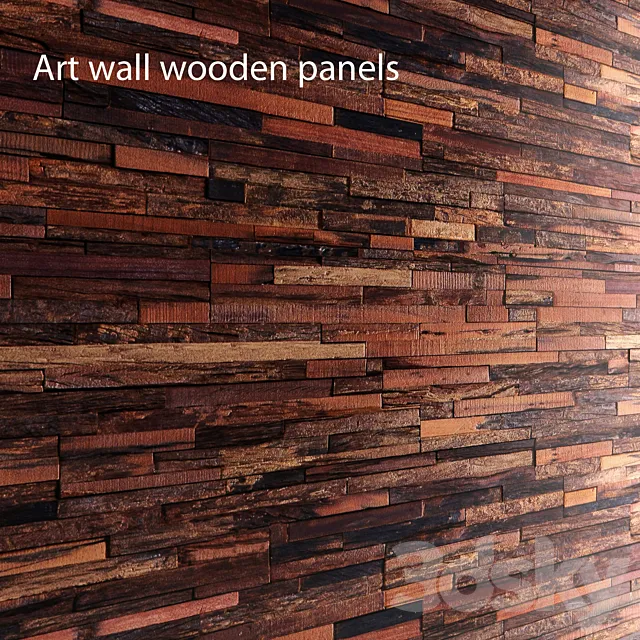 ART wall of boards. wall decor plank panels wooden decor boards wooden wall panel slats 3DS Max Model