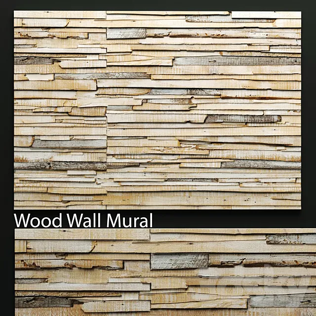 ART wall of boards. wall decor. plank panels. wooden decor. boards. wooden wall. panel. slats 3DSMax File