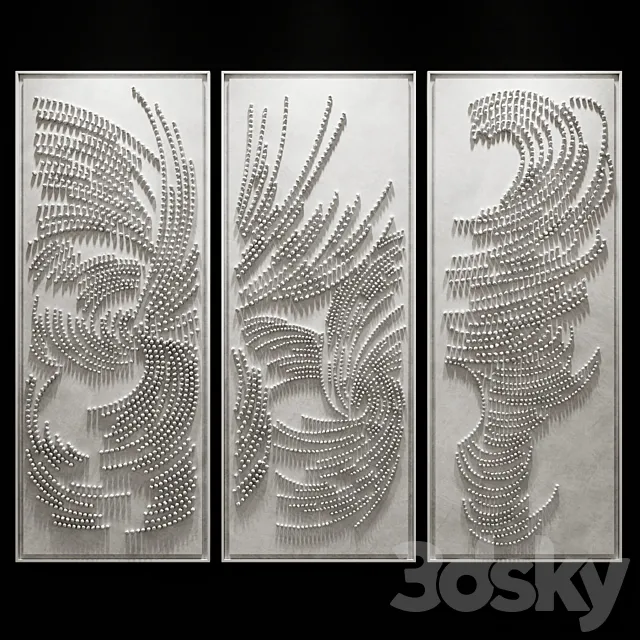 ART wall sculptures 01 3ds Max