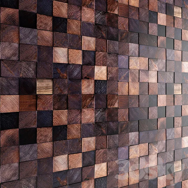 Art wall. Wooden mosaic. Wooden mosaic. wall decor. bru. bars. decorative wall 3DSMax File