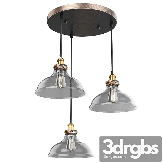 Artcraft 3-light bronze and copper pendant suspension 3dsmax Download