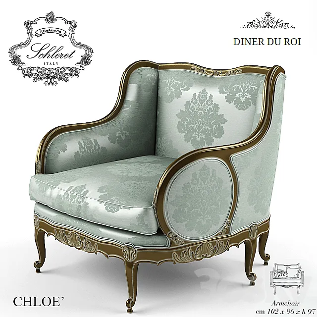 ARTEARREDO Diner du Roi CHLOE armchaig 3DS Max Model