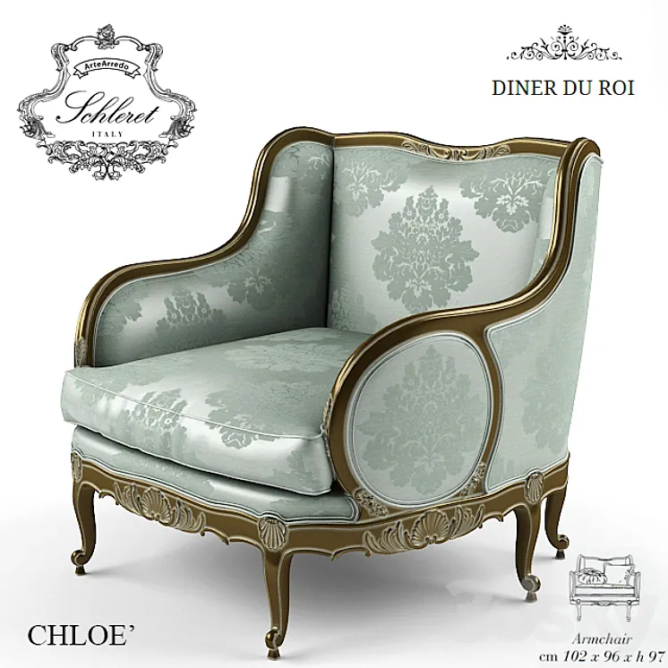 ARTEARREDO Diner du Roi CHLOE armchaig 3DS Max Model