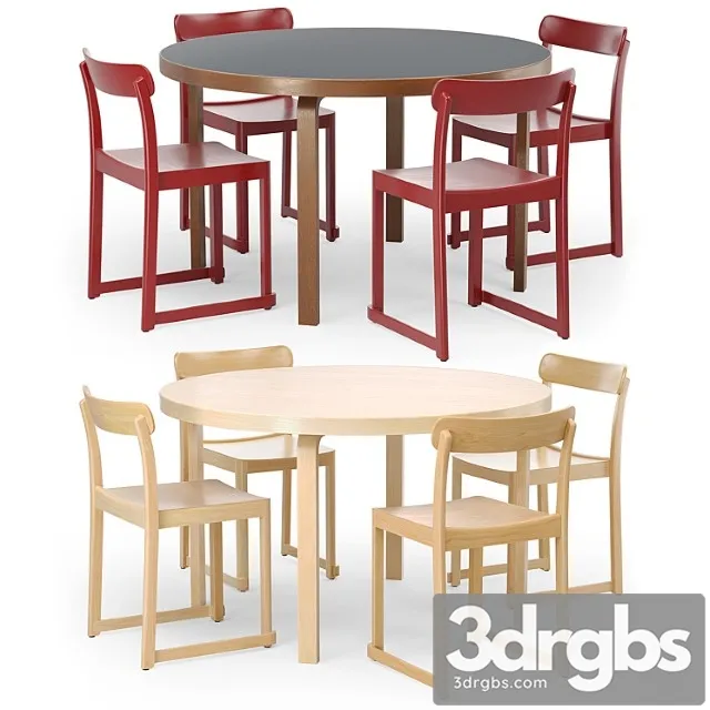 Artek Aalto Table Round And Atelier Chair 3dsmax Download