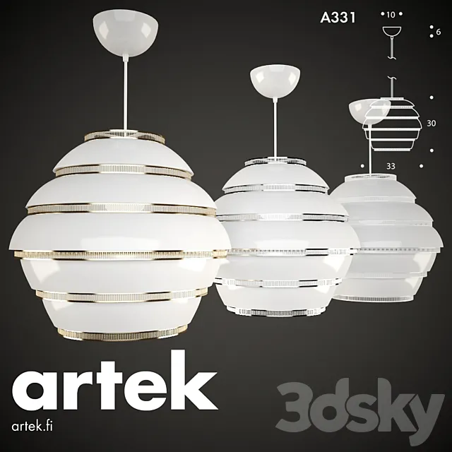 Artek PENDANT LAMP A331 3ds Max