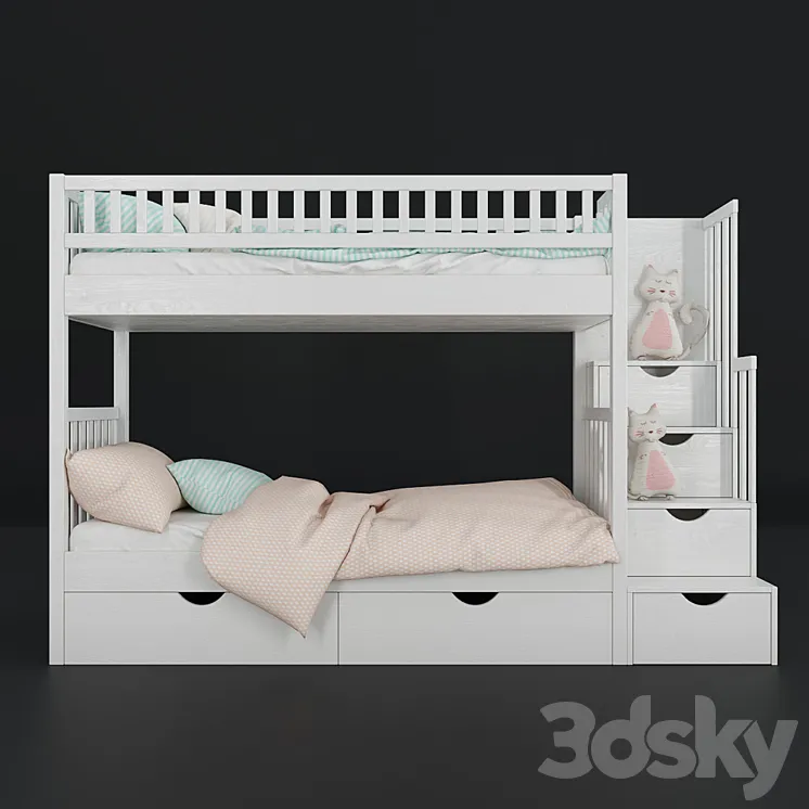 Artek two-level bed 3DS Max