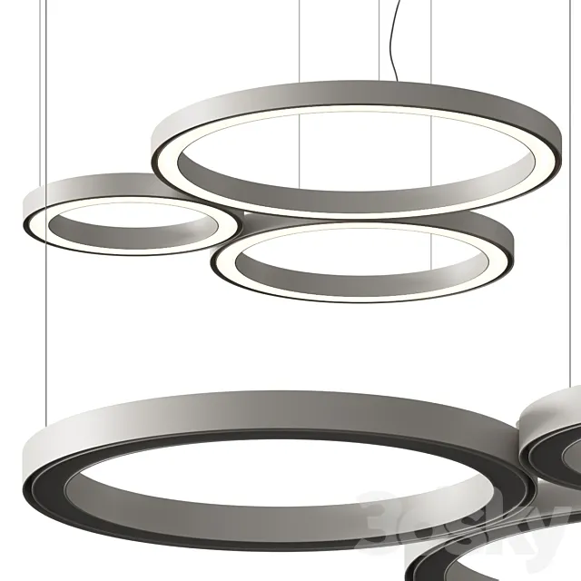 Artemide Ripple Cluster Pendant Lamps 3DS Max Model