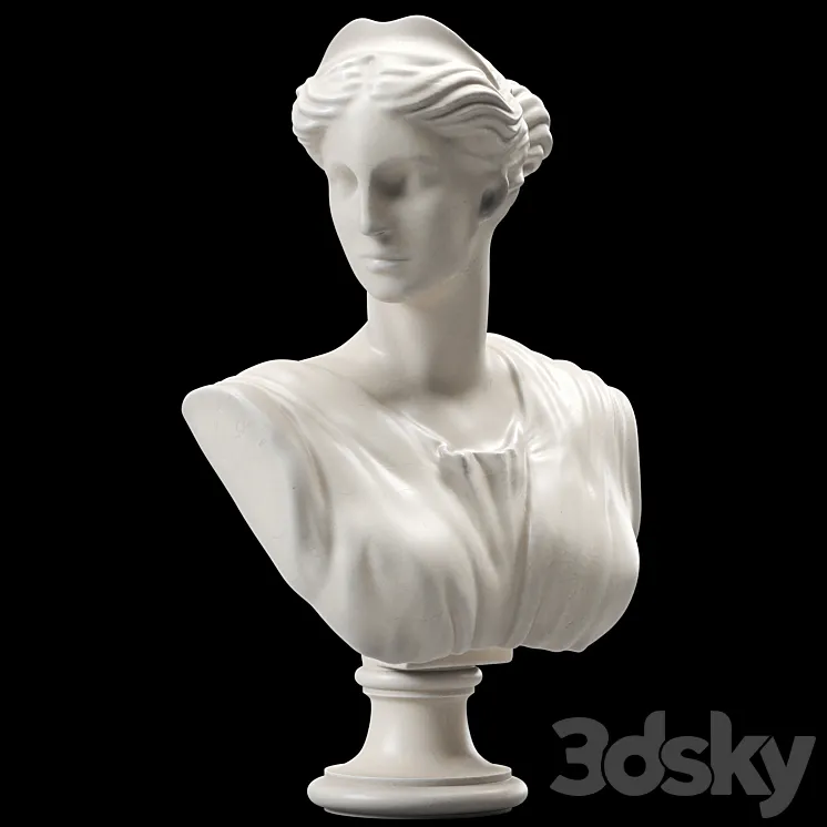 Artemis Bust Ancient Greek Goddess of Hunt 3DS Max