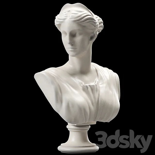 Artemis Bust Ancient Greek Goddess of Hunt 3DSMax File