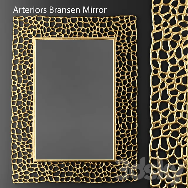 Arteriors Bransen Mirror. mirror. frame. luxury decor. gold. perforation. abstraction 3DSMax File