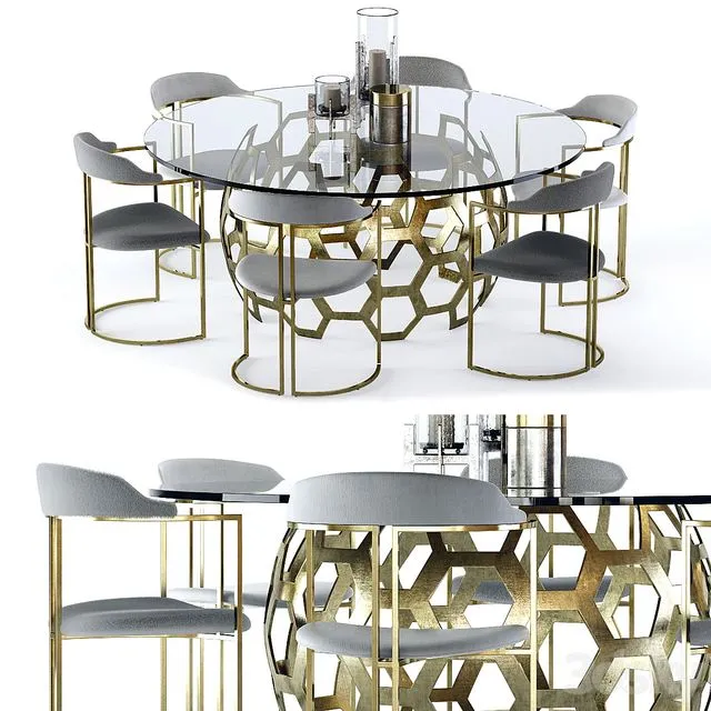 Arteriors Dolma Table and Zephyr Chair 3dsMax Model