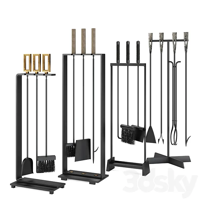 Arteriors | Fireplace tool set 3ds Max