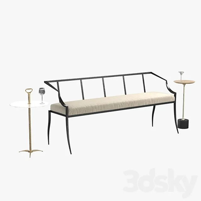 arteriors lexi bench harper fitz accent table 3ds Max