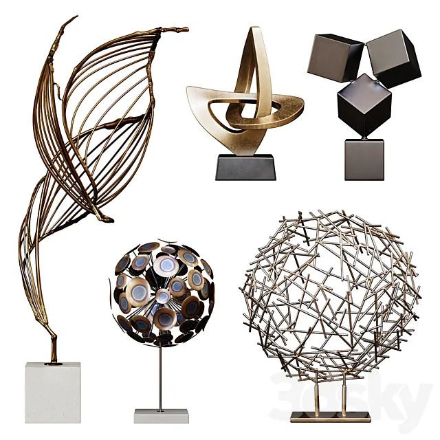 Arteriors Sculptures Set 2 3DS Max Model