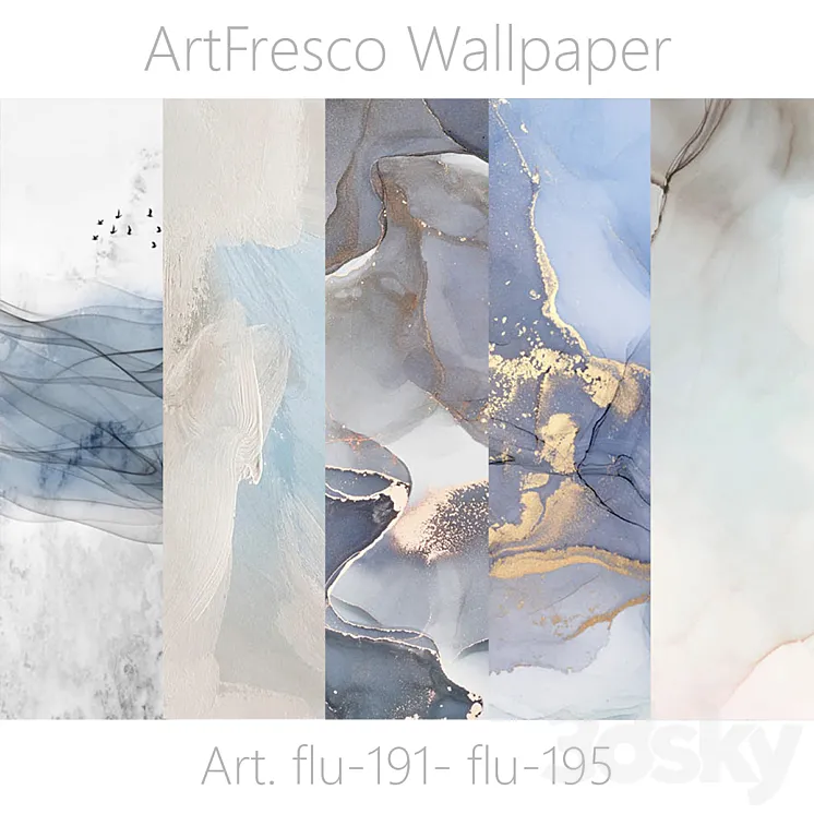 ArtFresco Wallpaper – Designer seamless wallpaper Art. flu-191- flu-195 OM 3DS Max
