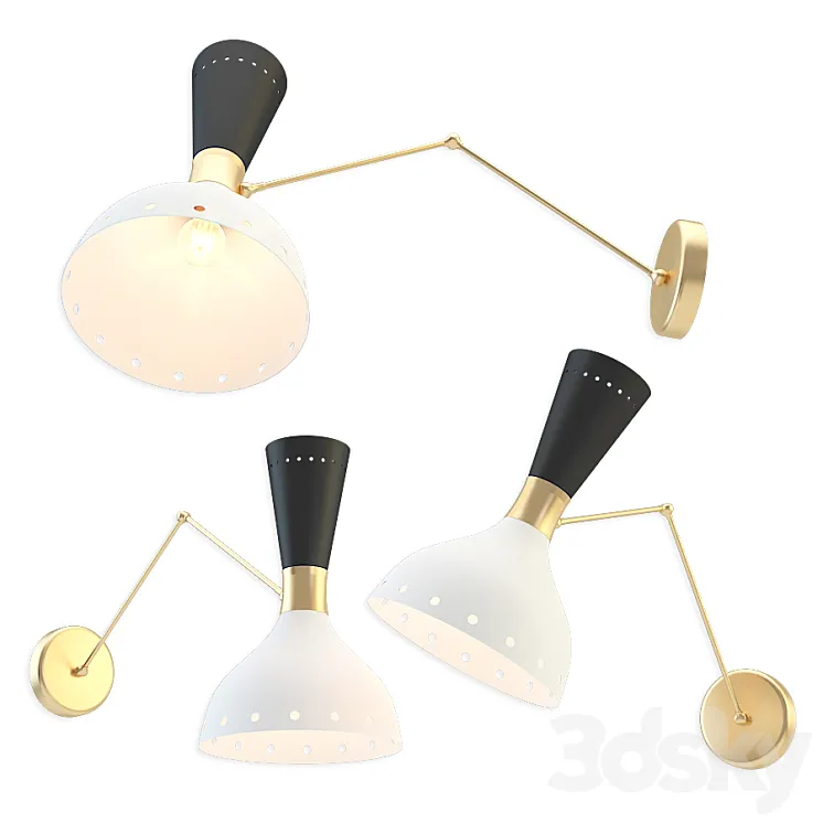 Articulated Sconce Mid-Century Modern 3DS Max Model