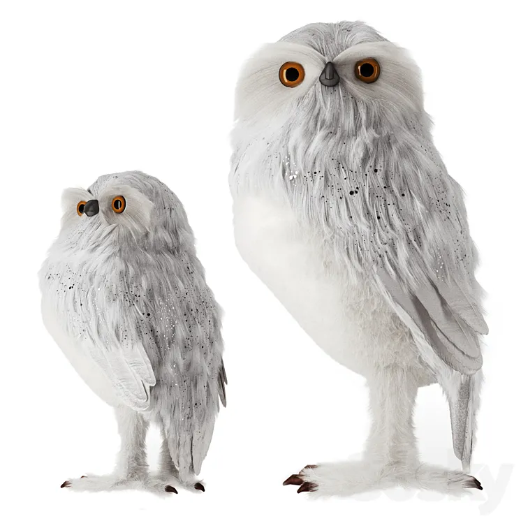 Artificial White Owl 3DS Max