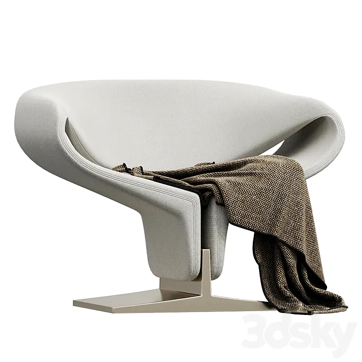 Artifort Ribbon Chair in White by Pierre Paulin 3DS Max Model