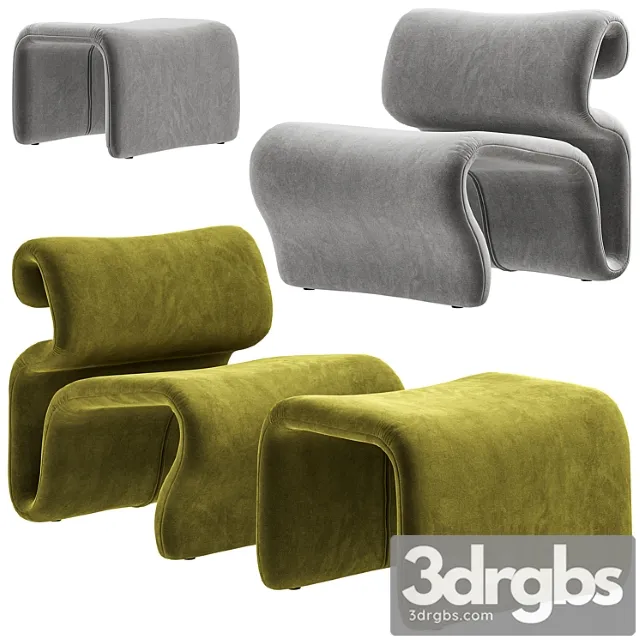 Artilleriet – etcetera (fabric easy chair and footstool)