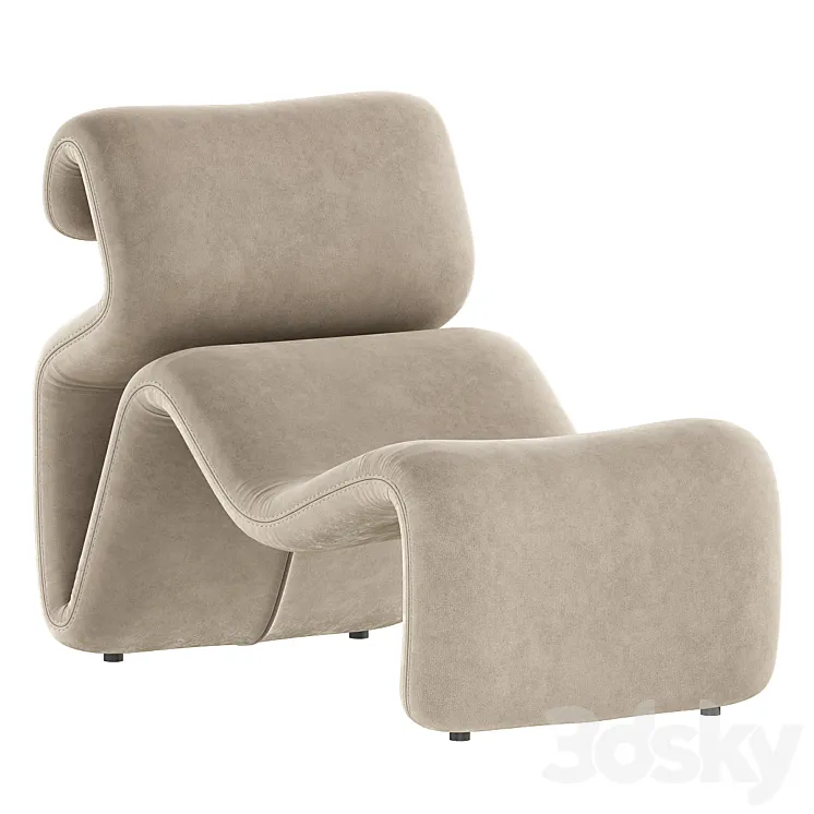 Artilleriet – Etcetera (Fabric Lounge Chair and Footstool) 3DS Max