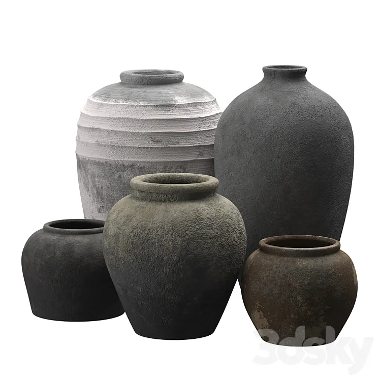 Artisan clay vases 3DS Max Model