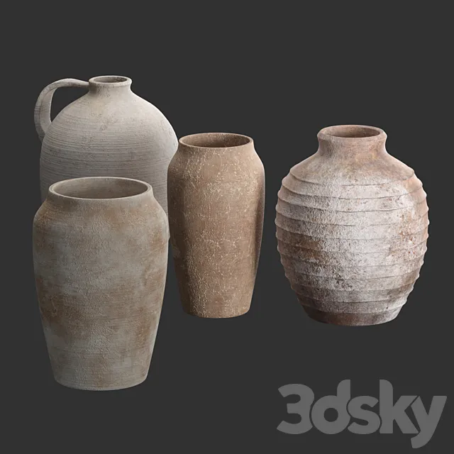 Artisan Hand Painted Vases (Pottery Barn) 3DS Max Model