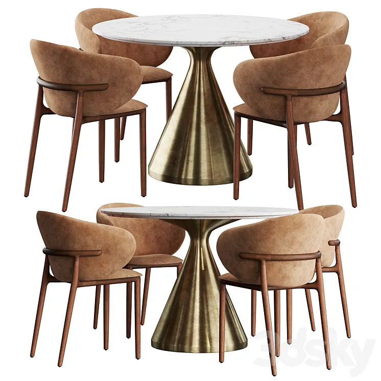 Artisan & West elm Silhouette dining set 3DS Max