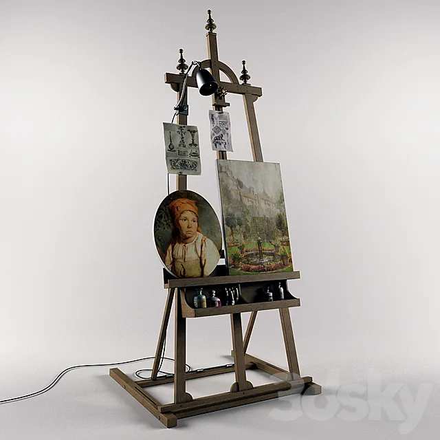 Artist easel 3ds Max