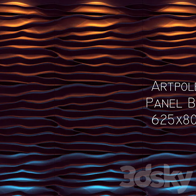 Artpole 3D panel “Beach” Black 3DS Max Model