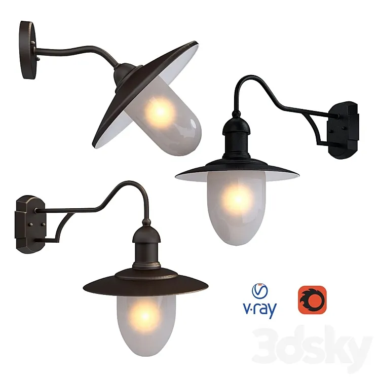 ARUBA outdoor lighting wall lamps from the company LUCIDE Belgium. 3DS Max