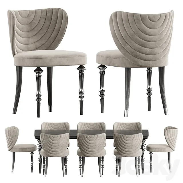 Arven Dining Set by Elve Luxury 3ds Max