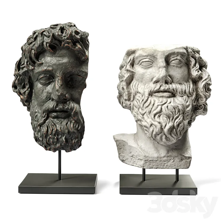 Asclepios and Greek general heads 3DS Max