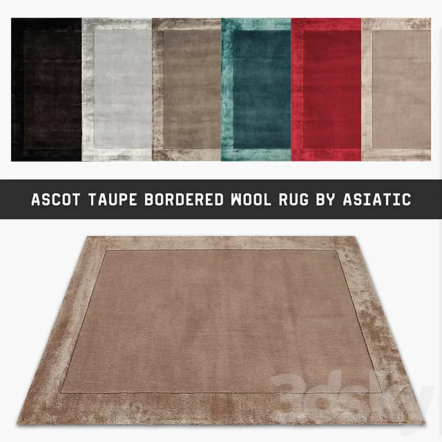 Ascot Taupe Bordered Wool Rug By Asiatic 3ds Max