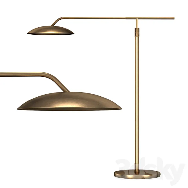 ASHER FLOOR LAMP – ANTIQUED BRASS 3ds Max