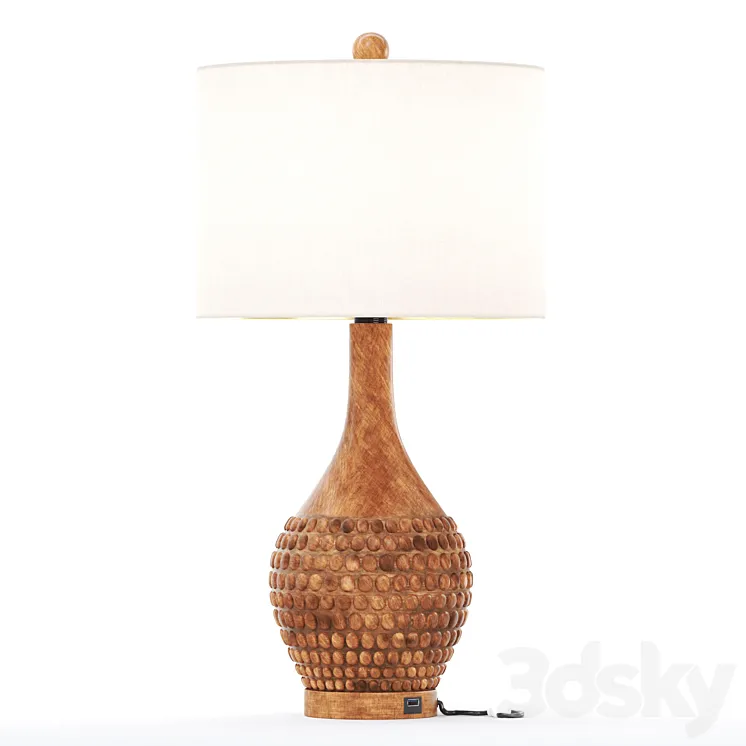 Asher Table Lamp Set with USB 3DS Max