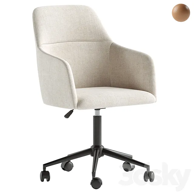 Asher Upholstered Swivel Desk Chair 3ds Max