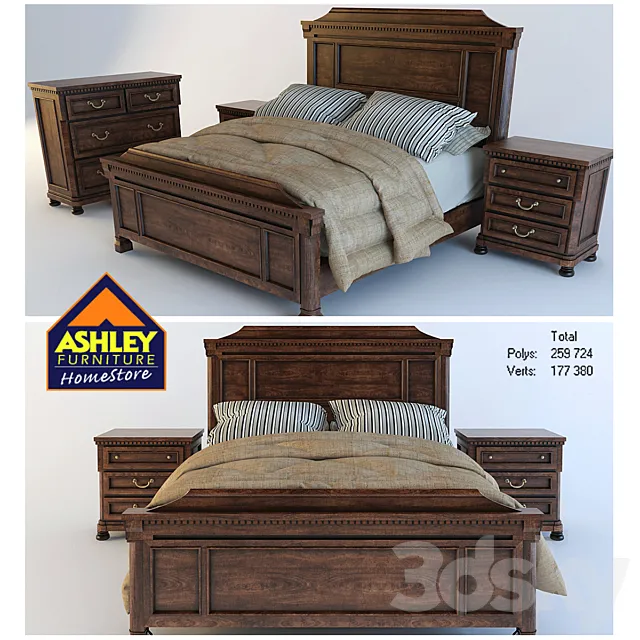 Ashley bed 2 3ds Max