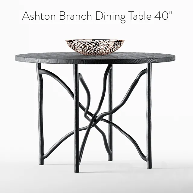 Ashton Branch Dining Table 40 “Black 3DSMax File