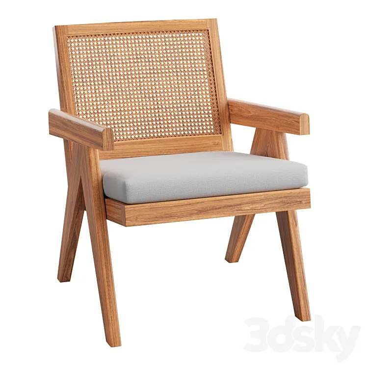 Ashton Caned Teak Accent Chair 3DS Max Model
