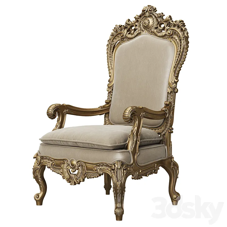 Asnaghi Interiors Throne Armchair art.19246 3DS Max