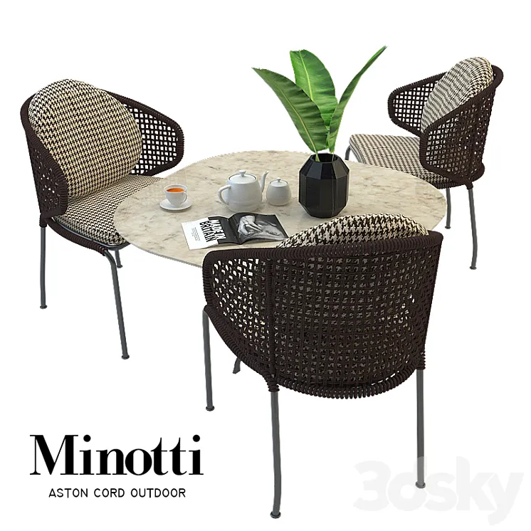 Aston cord outdoor and table claydon Minotti LT 3DS Max